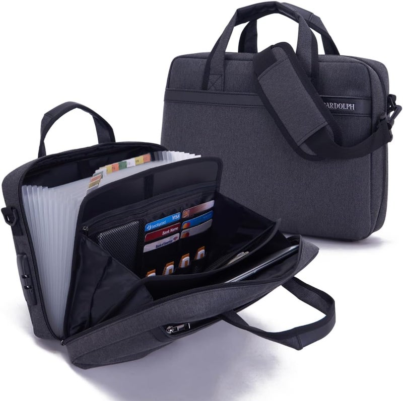 BARDOLPH Heavy Duty Accordian File Organizer with Handle - Image 1